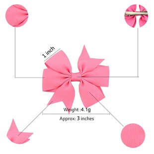 好货1 pcs Colors Solid Grosgrain Ribbon Bows Clips Hairpin G