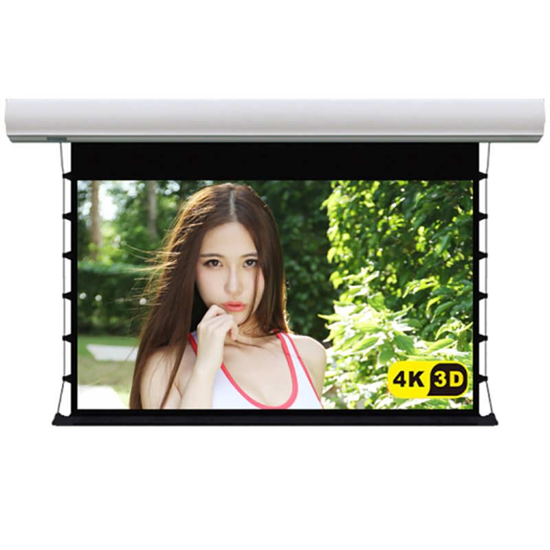 经科JK电动遥控拉线投影幕布H3-FI/2t玻纤拉绳幕灰幕120寸4:3