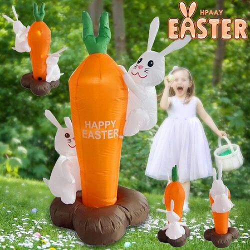 极速Easter Inflatable Bunny Balloon Ornament 18m Rabbit Shap