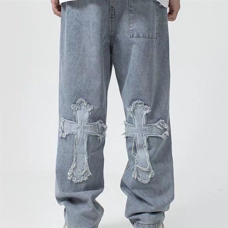Mens High Sreet Jeans Loose Jeans Long Pants Hip Hop Mens