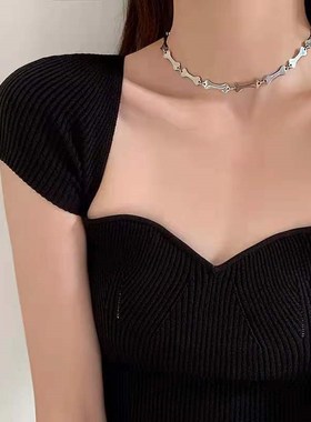 Sweet and cool wind niche design feeling short necklace