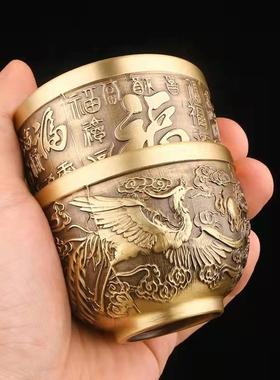 百福杯茶高端杯杯杯VYY主人杯铜摆件自用送酒礼都有品位