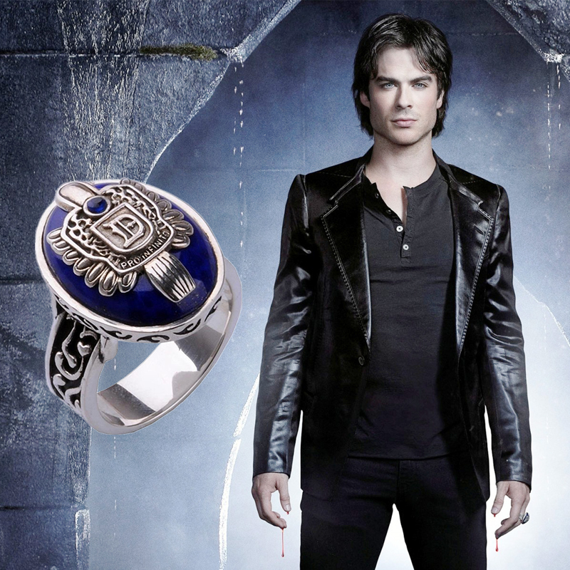 The Vampire Diaries Ring New Fashion Punk Blue Enamel Ring F