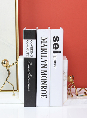 简约现代创意书靠摆件大理石书靠书档书立书房办公室室内软装饰品