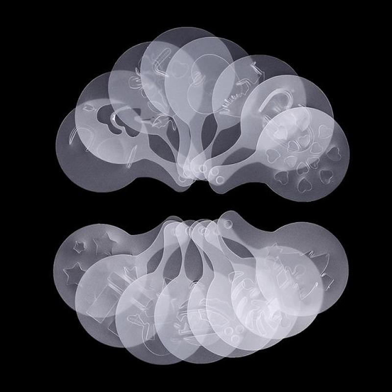 New 8pcs Plastic Fancy Coffee Printing Model Cafe Foam Spray