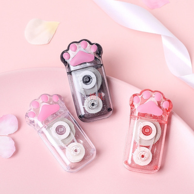 极速5mm * 6m White Out Cute Cat Claw Correction Tape Pen Sch