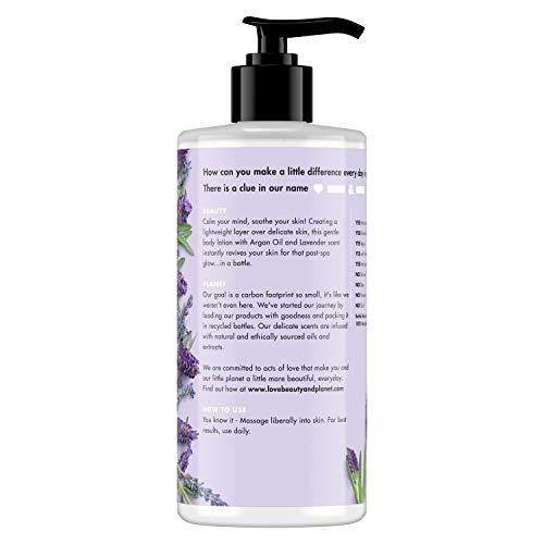 Love Beauty And Planet Body Lotion Argan Oil and Lavender  1