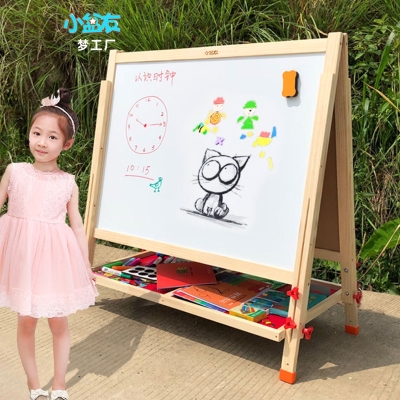 极速超大儿童小黑板支架式小号家用女宝宝小学生站立可写字画画立