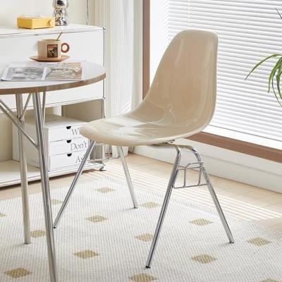 伊姆斯椅子网红铁艺靠背餐桌椅餐厅咖啡店可叠放椅餐椅家用高级感