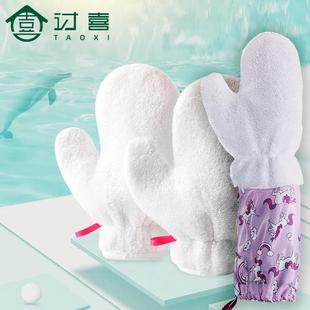 防水不沾油家务用手套 家用厨房清洁抹布双面竹纤维洗碗手套加长款