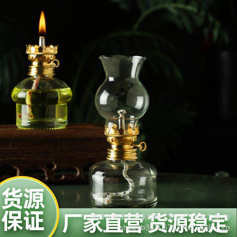 复古老式透明小煤油灯老式玻璃灯罩火水灯怀旧老爷灯老油灯厂家批