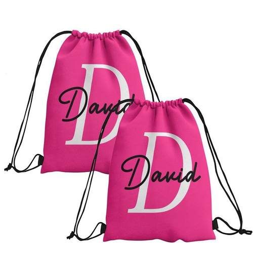 跨境涤纶抽绳束口袋双肩拉绳尼龙袋收纳袋印花彩色休闲包