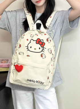 三丽鸥正版双肩包女可爱卡通大容量旅行hellokitty包包学生背书包