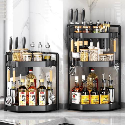 厨房角架调料调味品置物架免打孔壁挂三角架台面转角挂件收纳架子