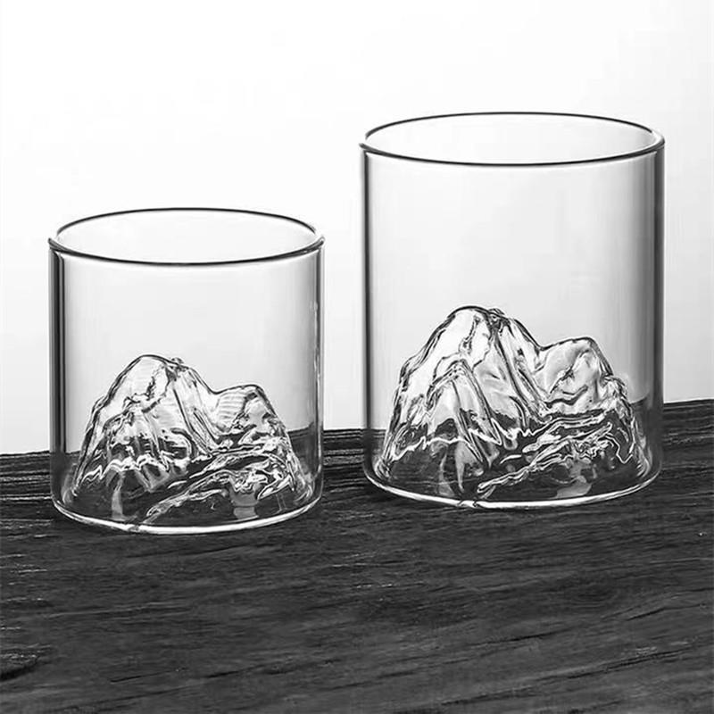 高硼硅透明观山杯藏山杯 威士忌酒杯玻璃家用水杯创意酒吧玻璃杯