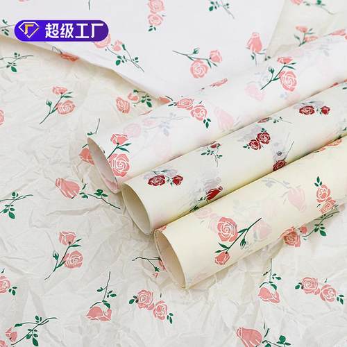 新款加厚玫瑰花雪梨纸内衬花束包装纸花束打底礼物氛围包花纸