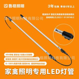 鲁格鸡舍防水led灯管低压直流48V可调光养殖场家禽照明专用灯带