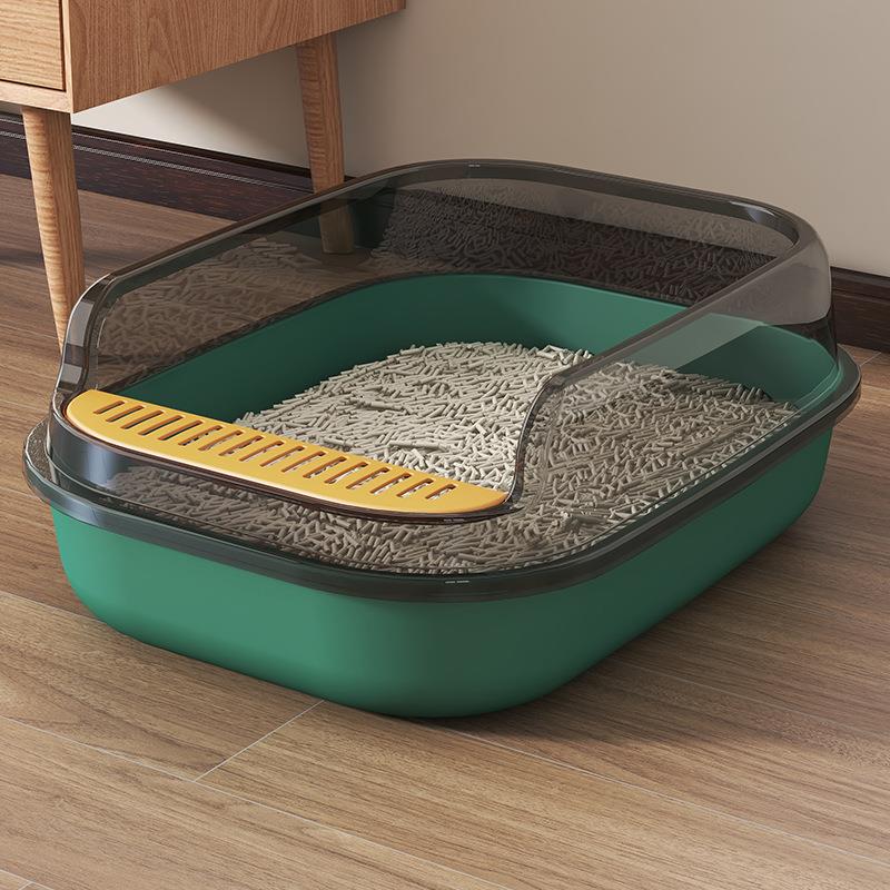 透明猫砂盆超大号猫厕所半封闭防外溅猫屎盆猫沙盆猫咪用品厂家批