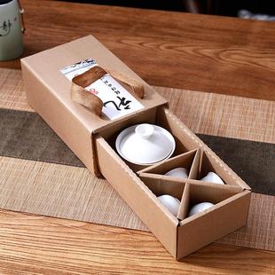潮州三才盖碗功夫茶具套装 兴泥匠 家用白瓷茶具商务开业礼品赠送