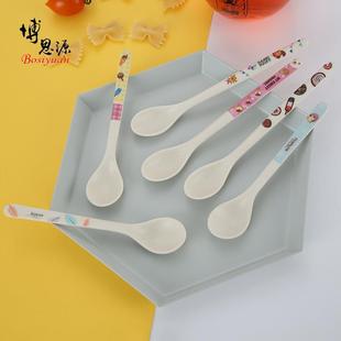 儿童训练甜品搅拌勺母婴店活动礼品 卡通竹纤维家用宝宝辅食勺子