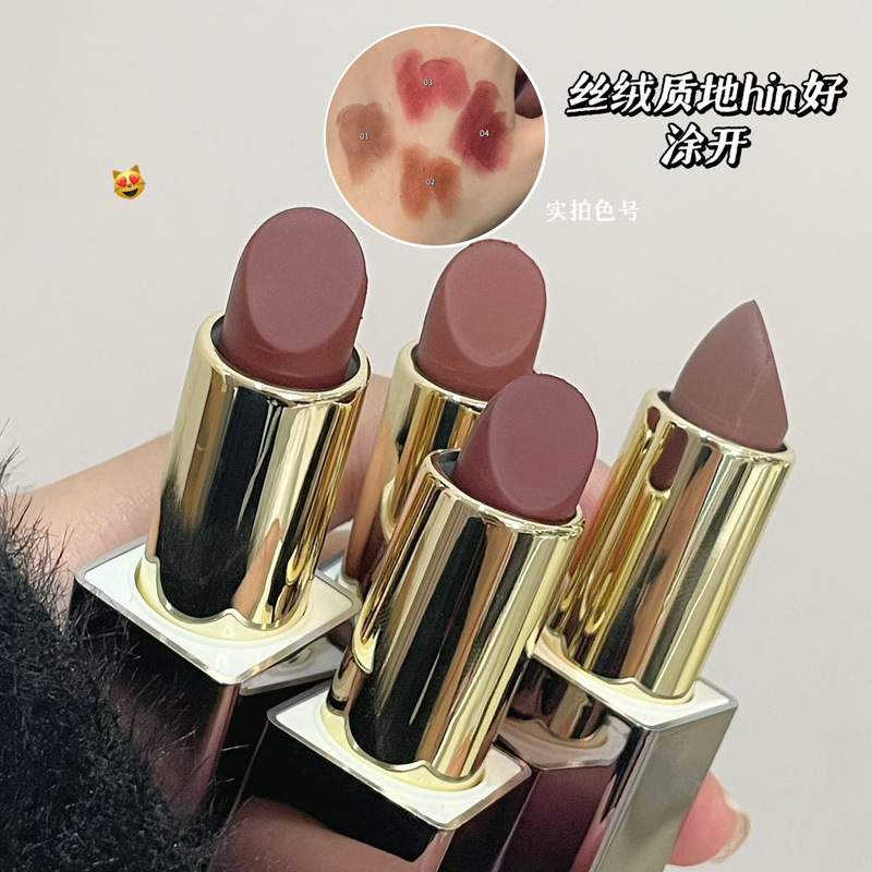 绒泥妆色雾面口红哑光丝绒不掉色