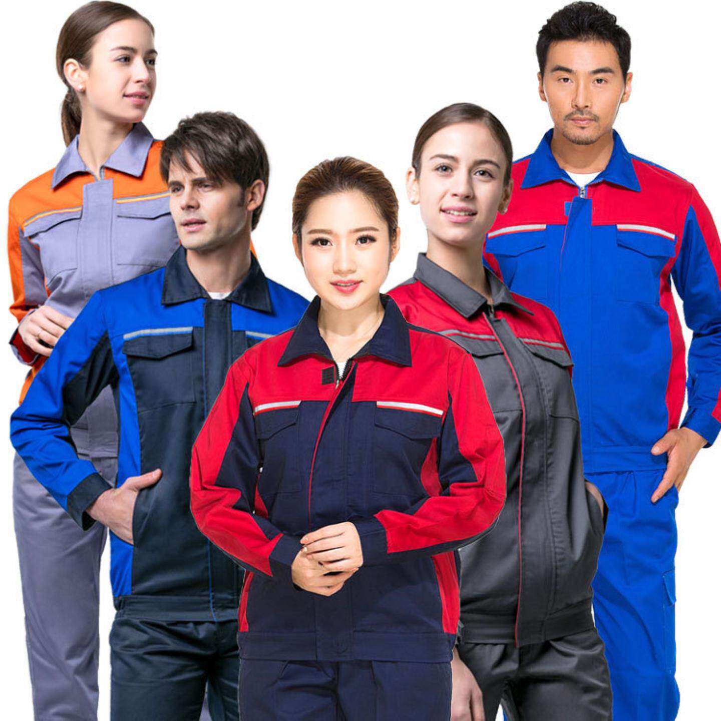 春秋长袖工作服套装印绣字工程服