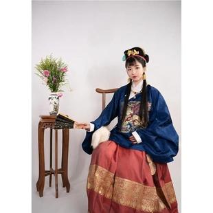 现货销售 明制汉服孔府麒麟补服交领织金短袄琵琶袖复原款男少儿