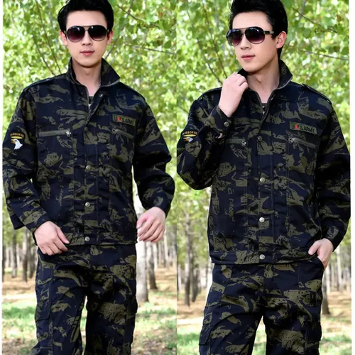 户外野战涤卡套装服装耐磨加厚
