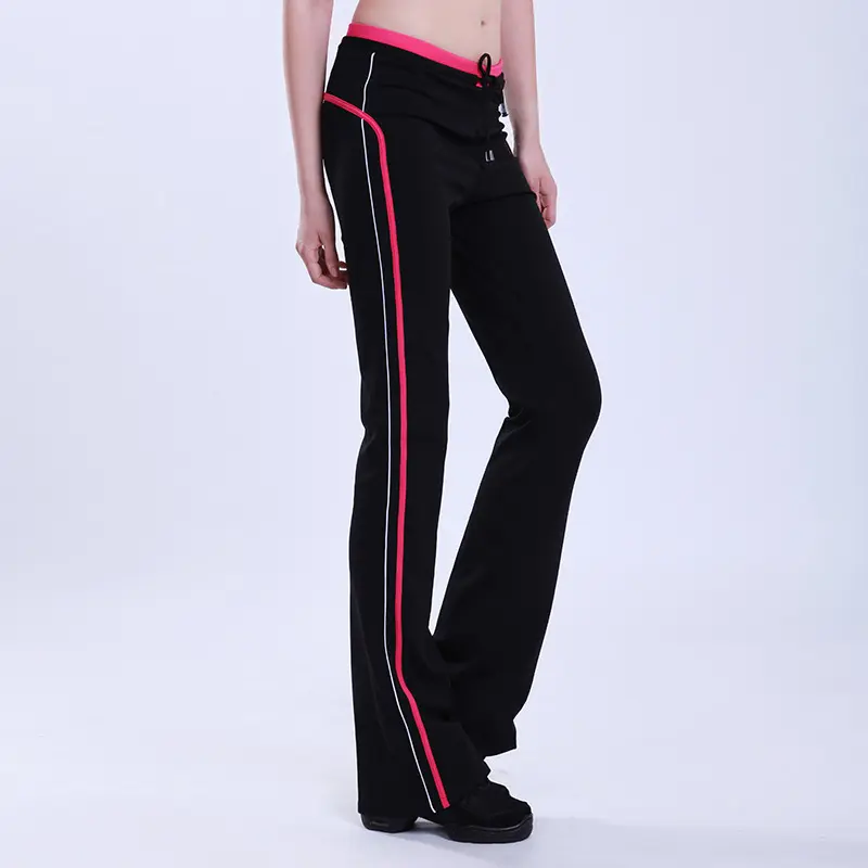 成人新罗麻抽带加牙加单条喇叭裤女练功舞蹈裤lm31019现货出口