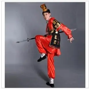 古汉代兵服男周瑜大将军红色