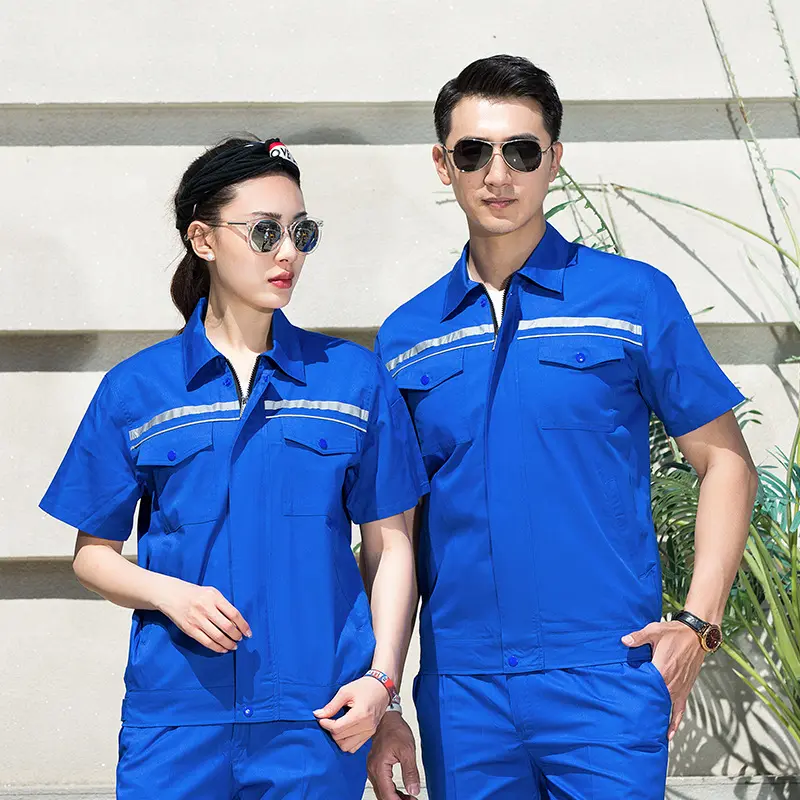 夏季短袖工作服套装男工厂工服