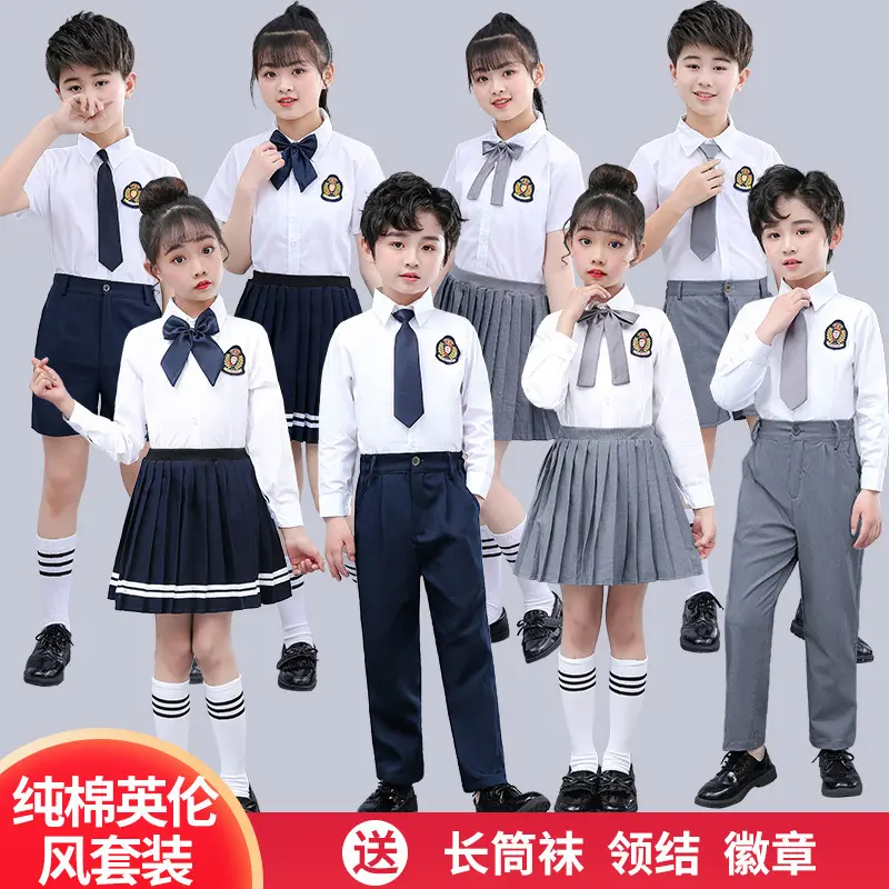 中小学生大合唱表演服装英伦风