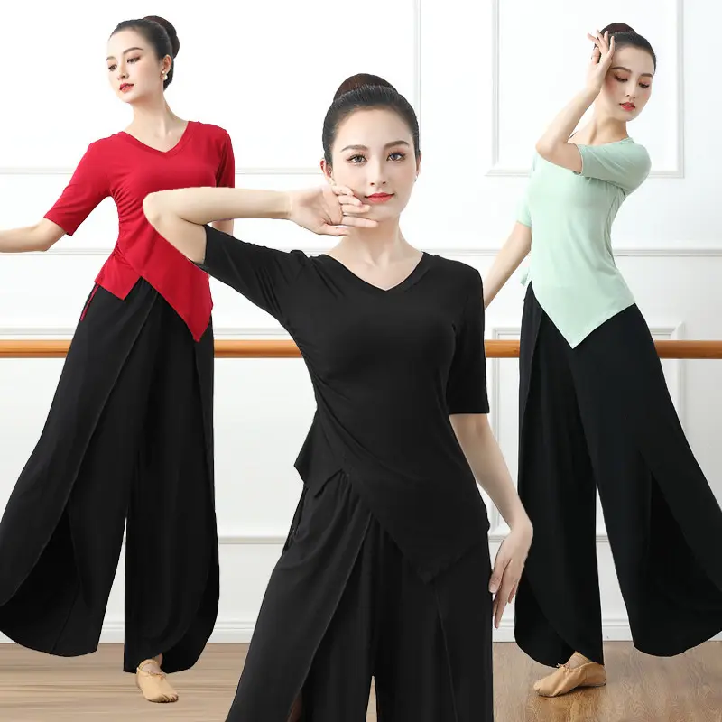 舞蹈练功服女古典舞上衣开叉
