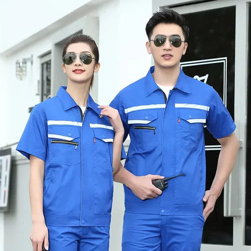 夏季短袖劳保服套装机电工装汽修
