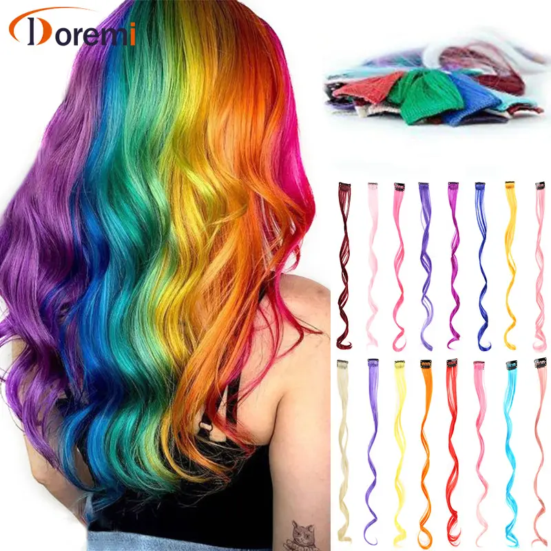 时尚卷发挂耳染一卡彩一片式长