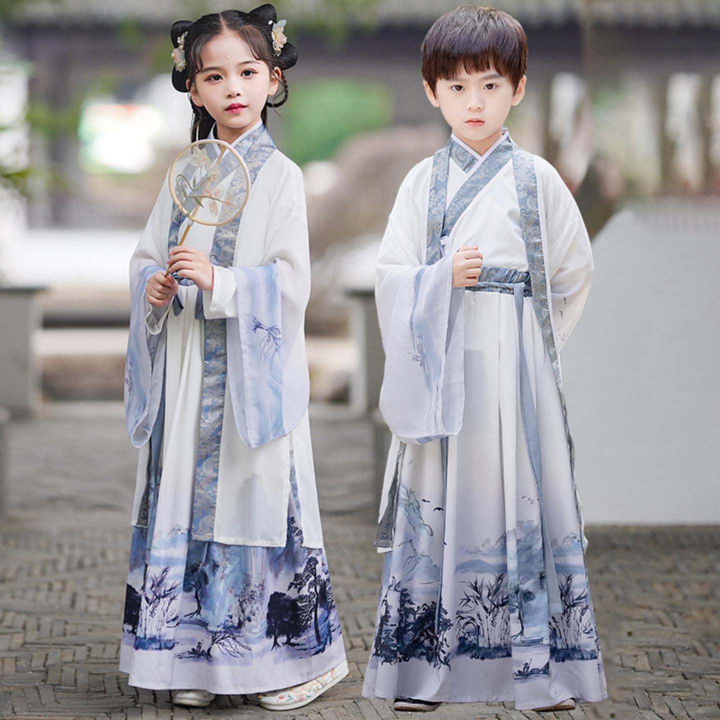 儿童古装汉服国学服男童女童书童