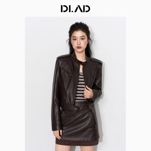 DI.AD秋季复古机车风皮衣外套女