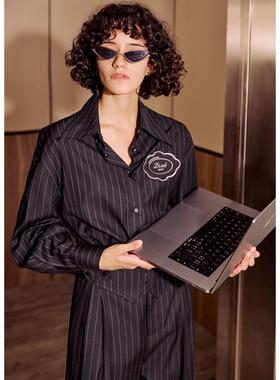 DI.AD 2025年春季新款简约复古小众设计条纹休闲衬衫女DA521229W0