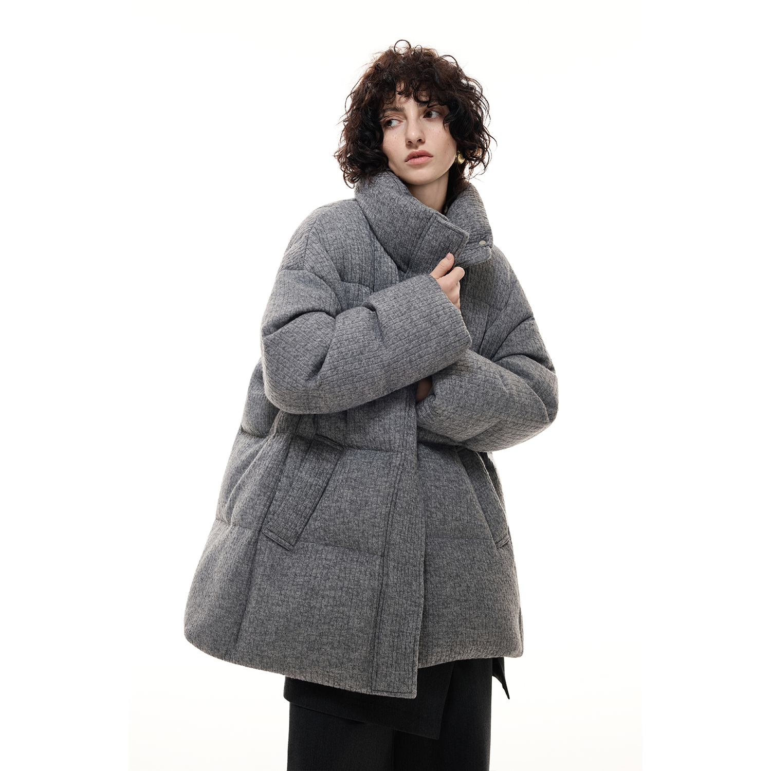 DI.AD 2025冬季新款羽绒服女中长款白鸭绒面包服DD554542Y0