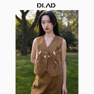 DI.AD游牧系列松弛随性立体花卉短马甲复古百搭马甲DA691916J1