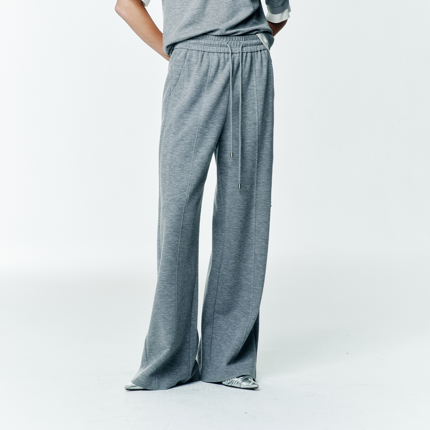 秋季新款桑蚕丝混纺宽松休闲卫裤