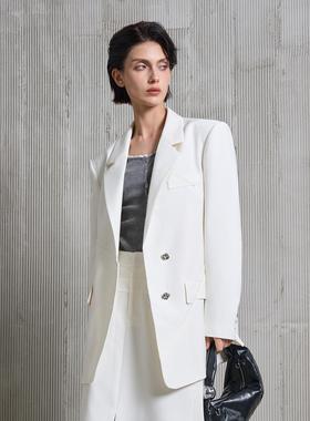 DI.AD 2025春新款率性设计感宽松廓形羊毛小西装外套女DA511032X0