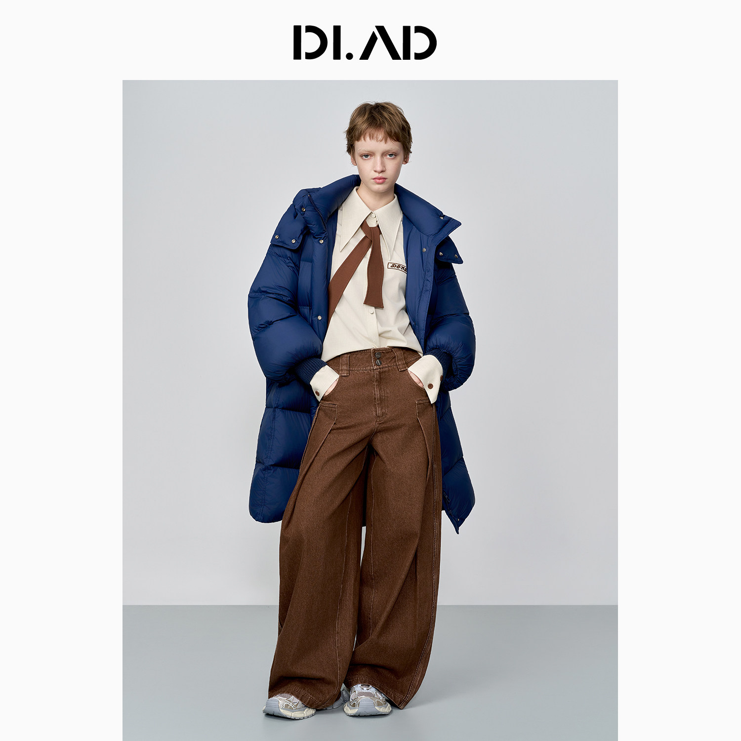 DI.AD25冬新款白鸭绒羽绒服长款羽绒服时尚设计感轻奢女士外套