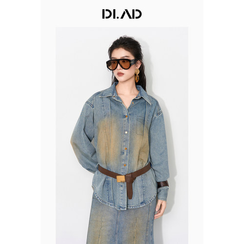 DI.AD26秋季宽松牛仔衬衫女