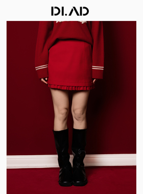 DI.AD2026新款胶囊系列小香风红色短裙半裙学院风时尚舒适轻奢女