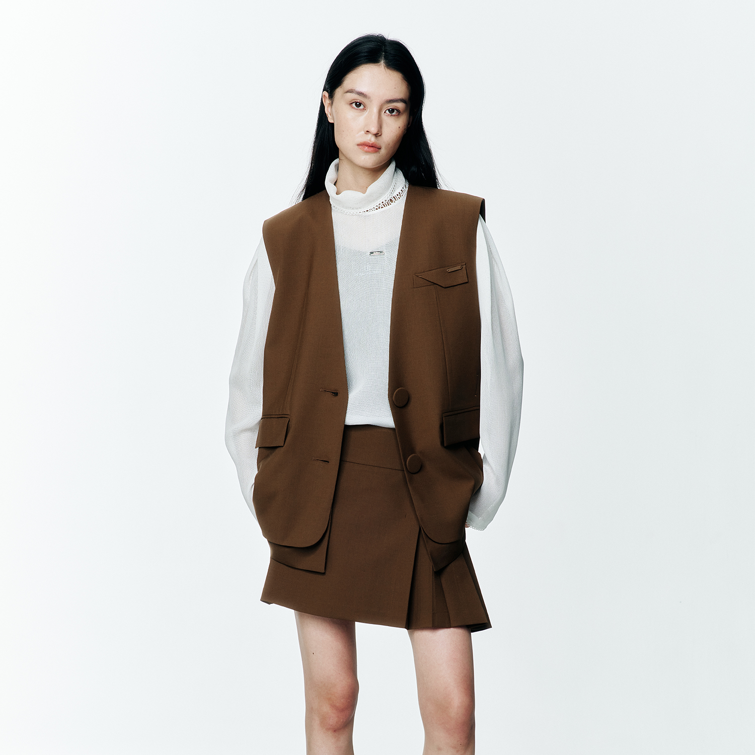 秋季新款通勤百搭宽松西装马甲女