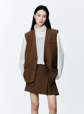【商场同款】DI.AD 25年秋季羊毛混纺西装背心马甲女DC513007J0