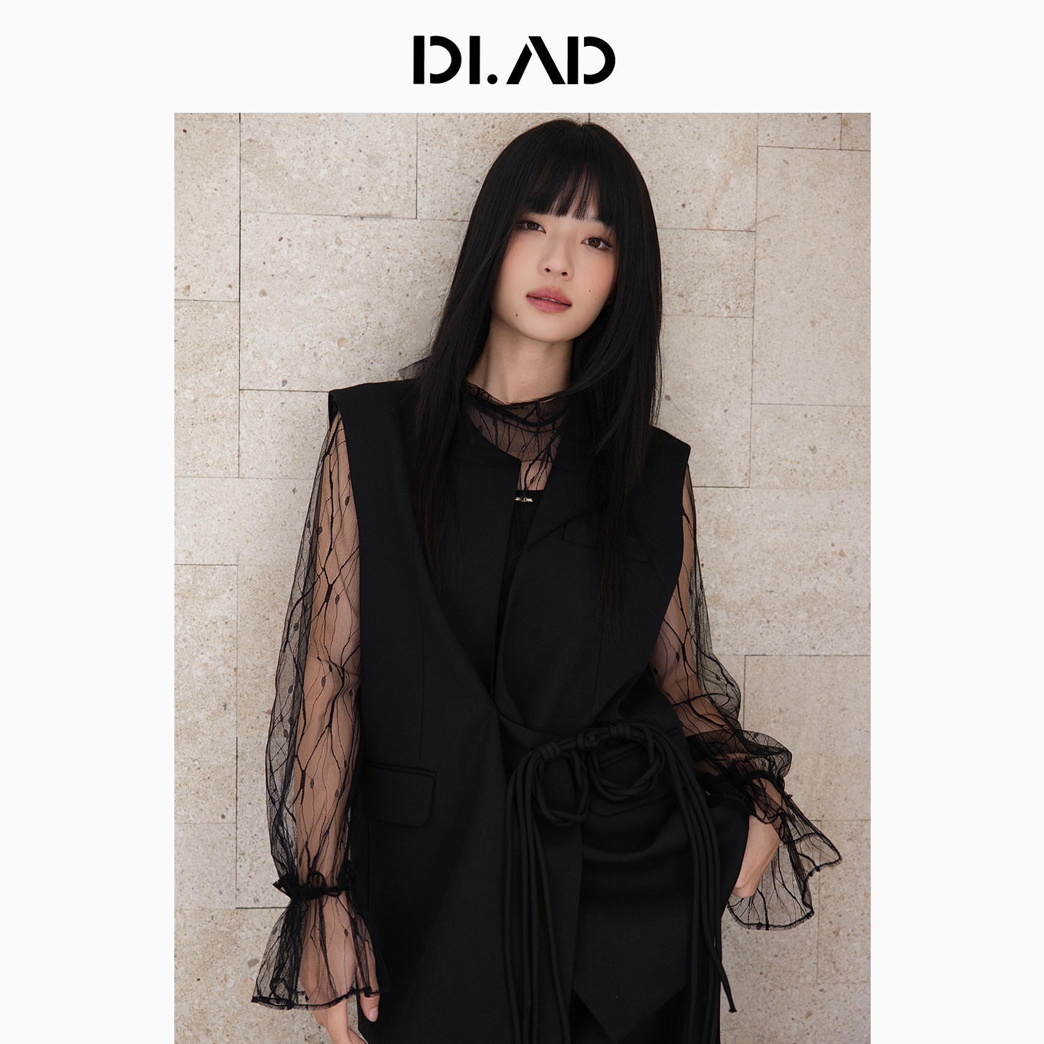 DI.AD时尚网纱小衫女上衣