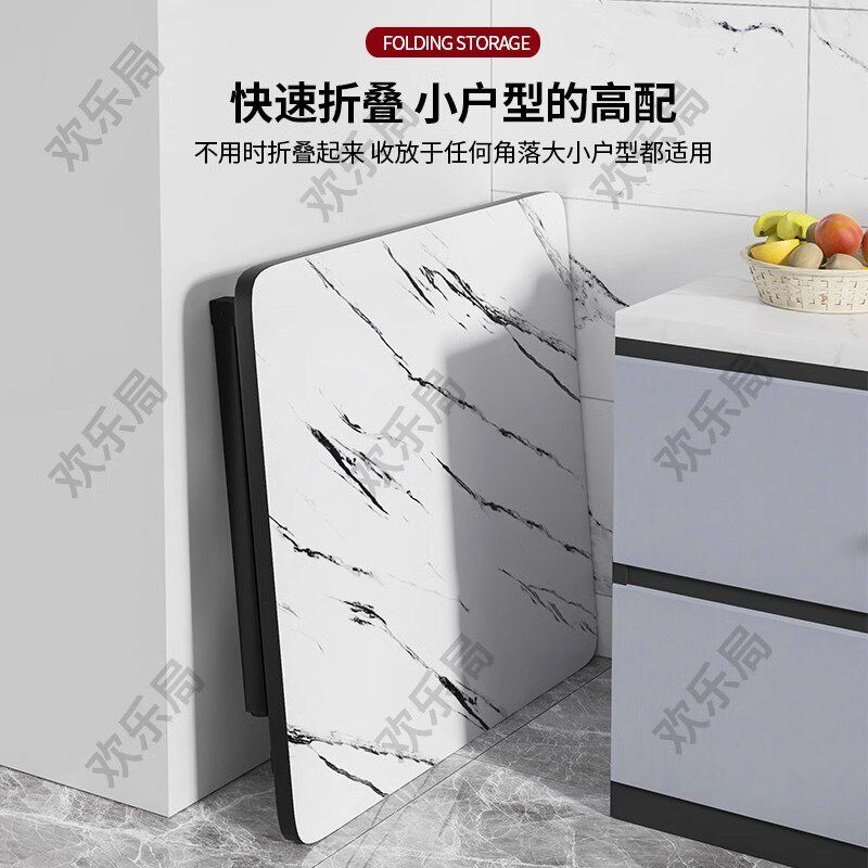 高端折叠赌局桌仿棕木纹简约现代风格 家用简易麻将桌90*90*75不