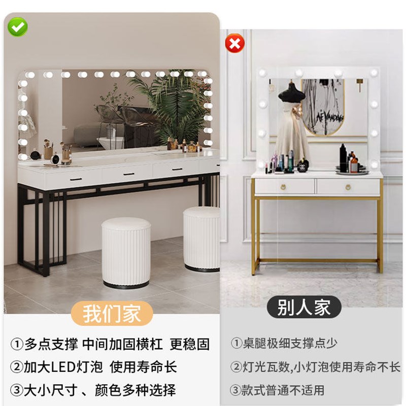 影楼化妆台带灯化妆师专用化妆桌专业彩妆婚纱店学校美容院梳妆台